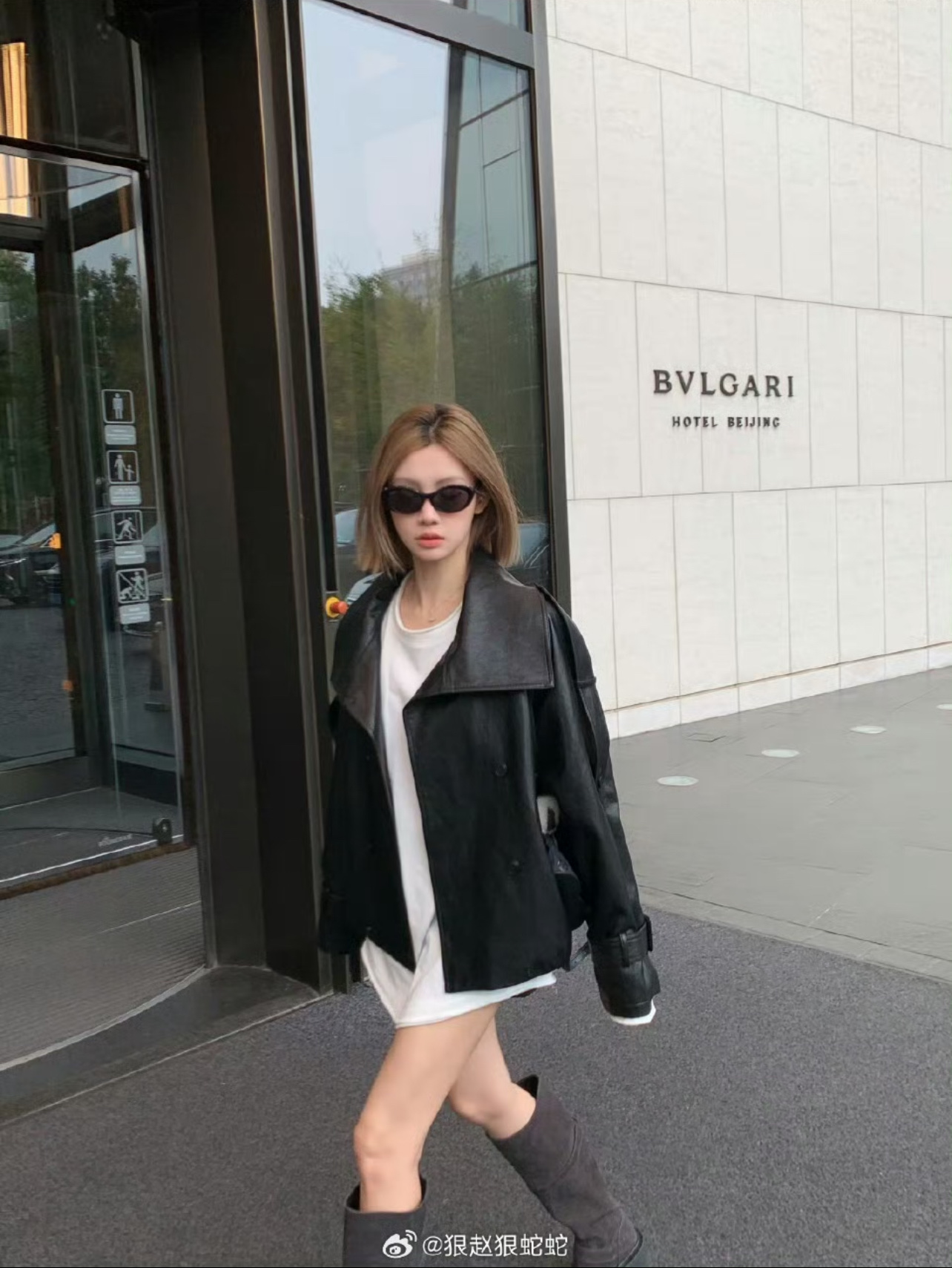 Acne  Fleece-Lined Leather Jacket