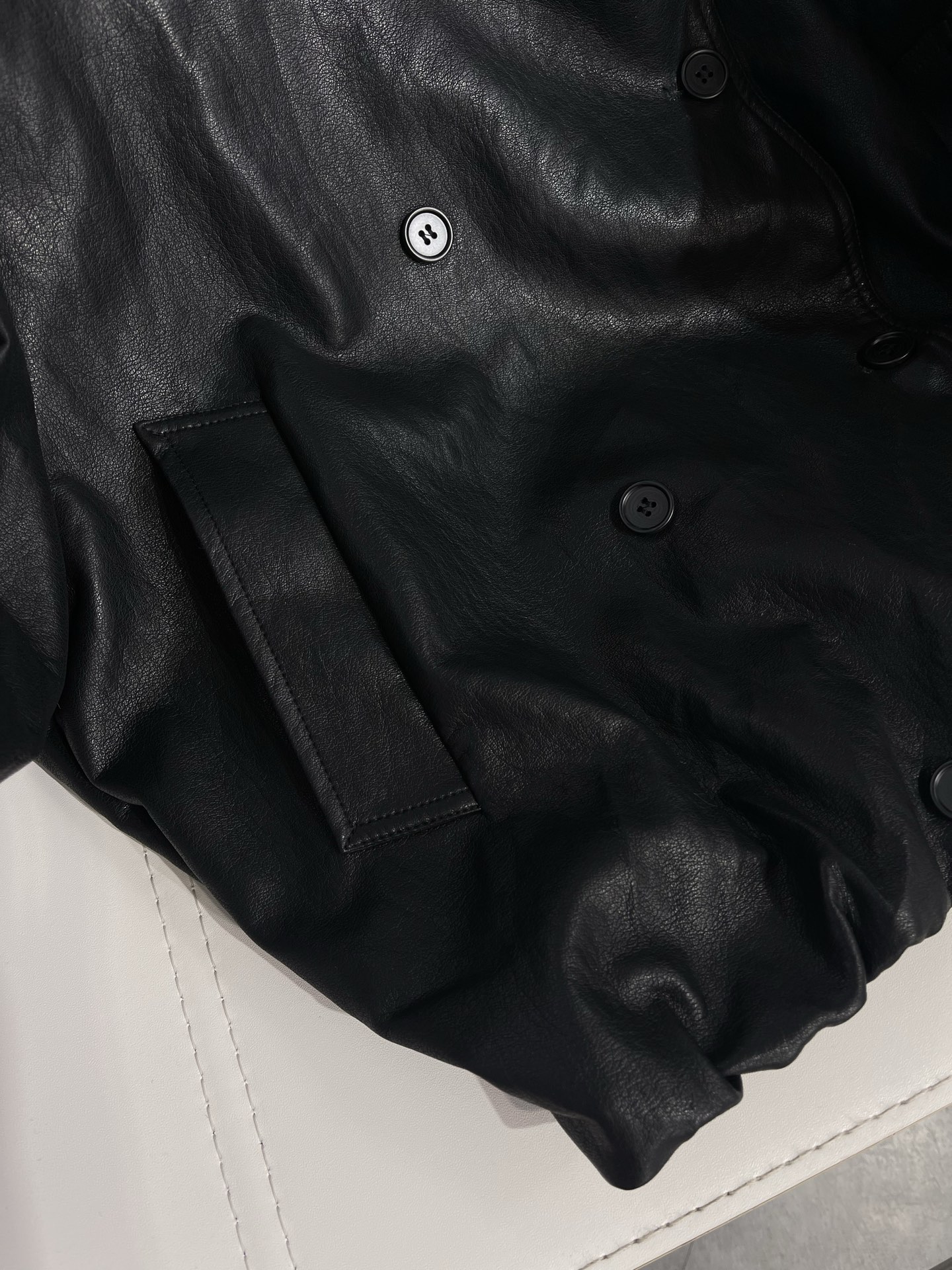 Acne  Fleece-Lined Leather Jacket