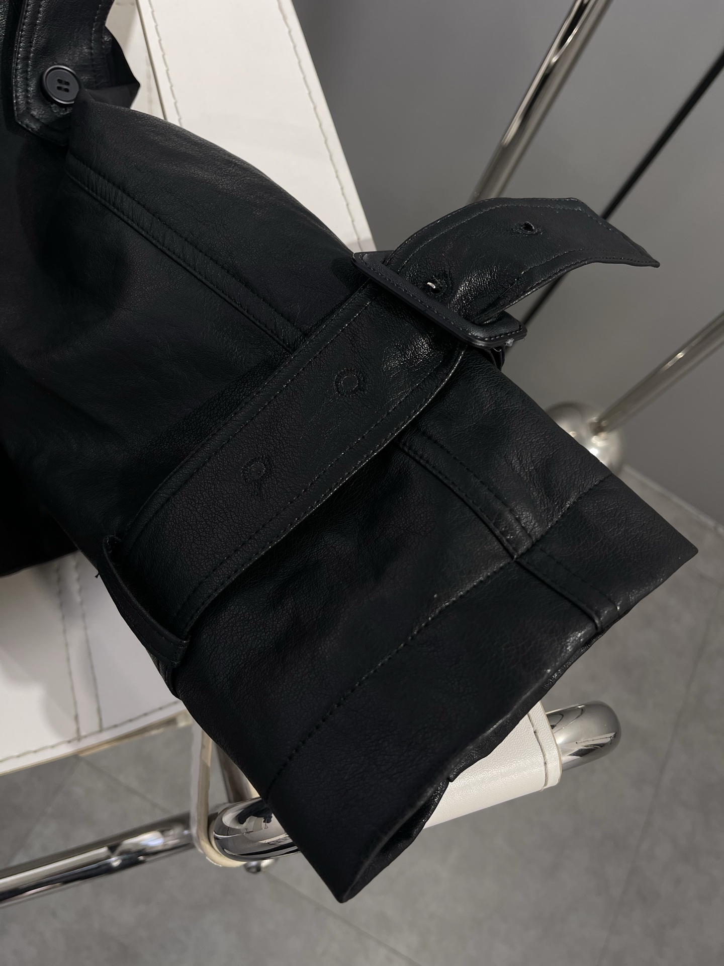 Acne  Fleece-Lined Leather Jacket