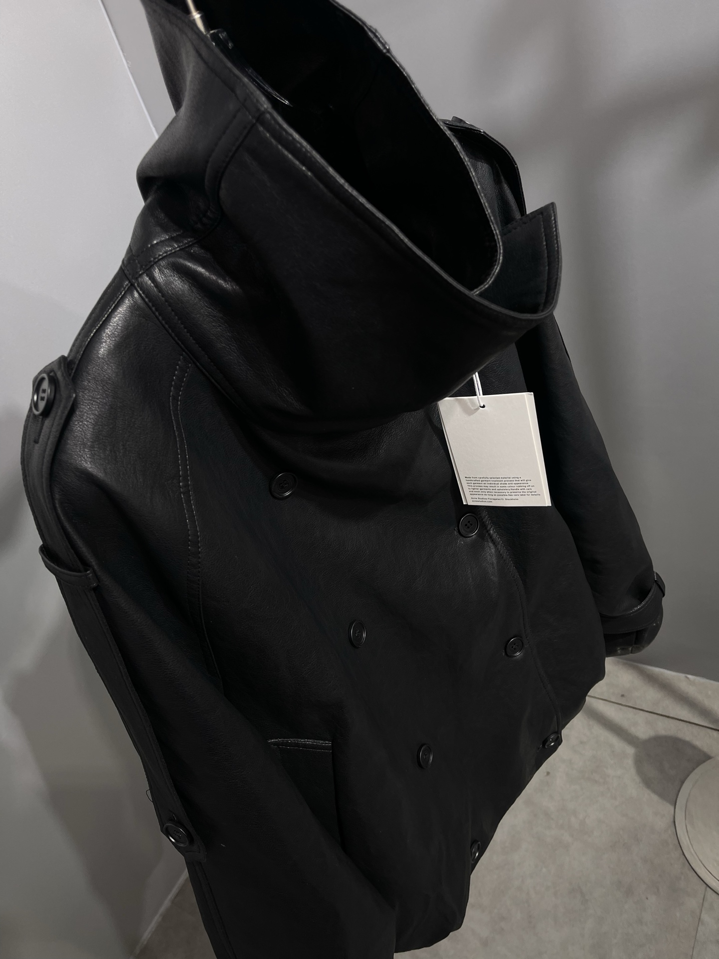 Acne  Fleece-Lined Leather Jacket