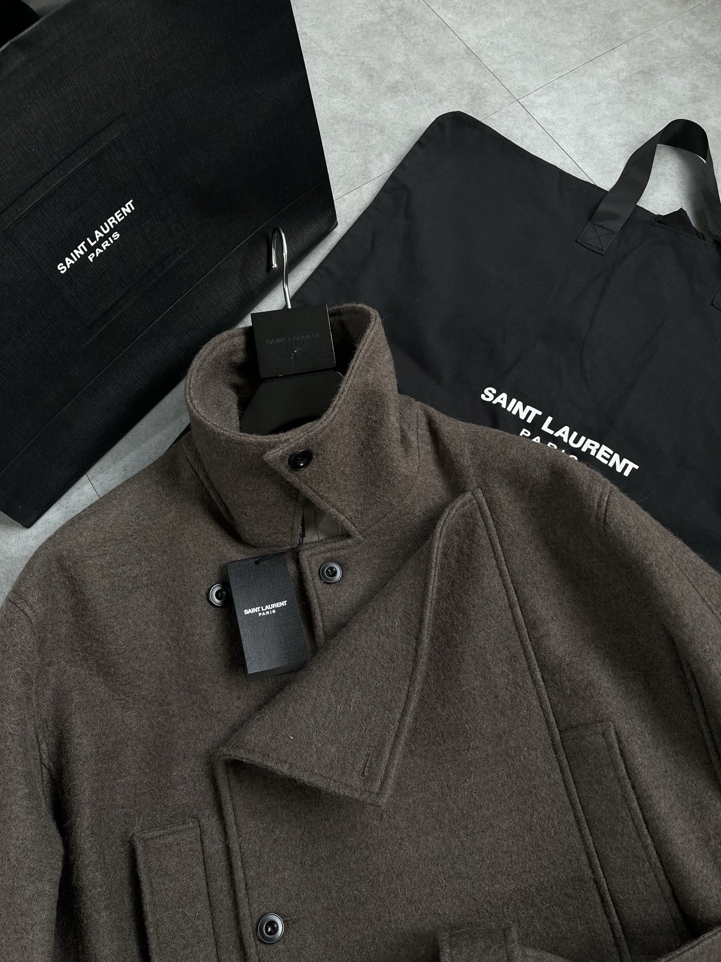 Sage Green Wool Overcoat