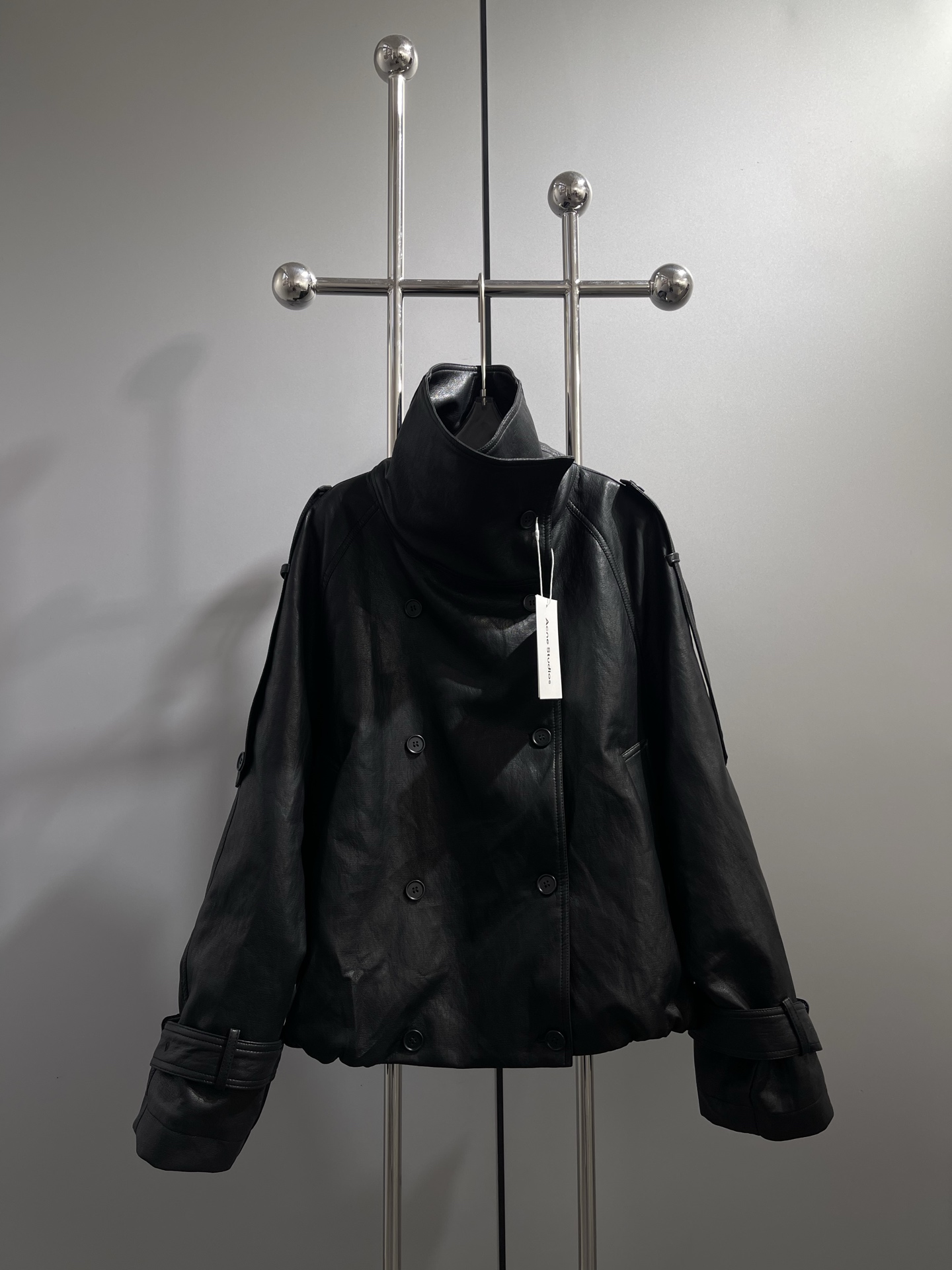 Acne  Fleece-Lined Leather Jacket