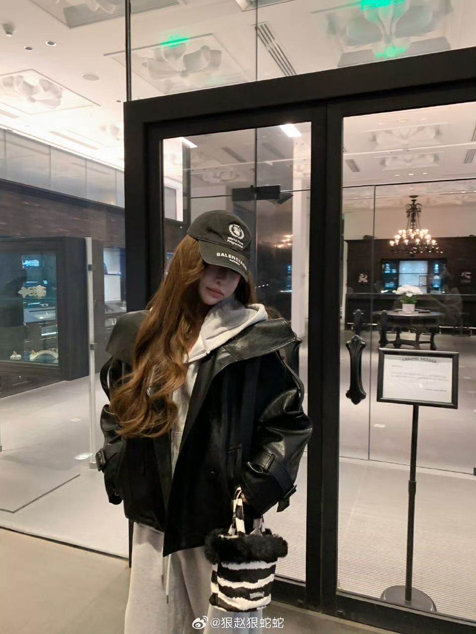 Acne  Fleece-Lined Leather Jacket