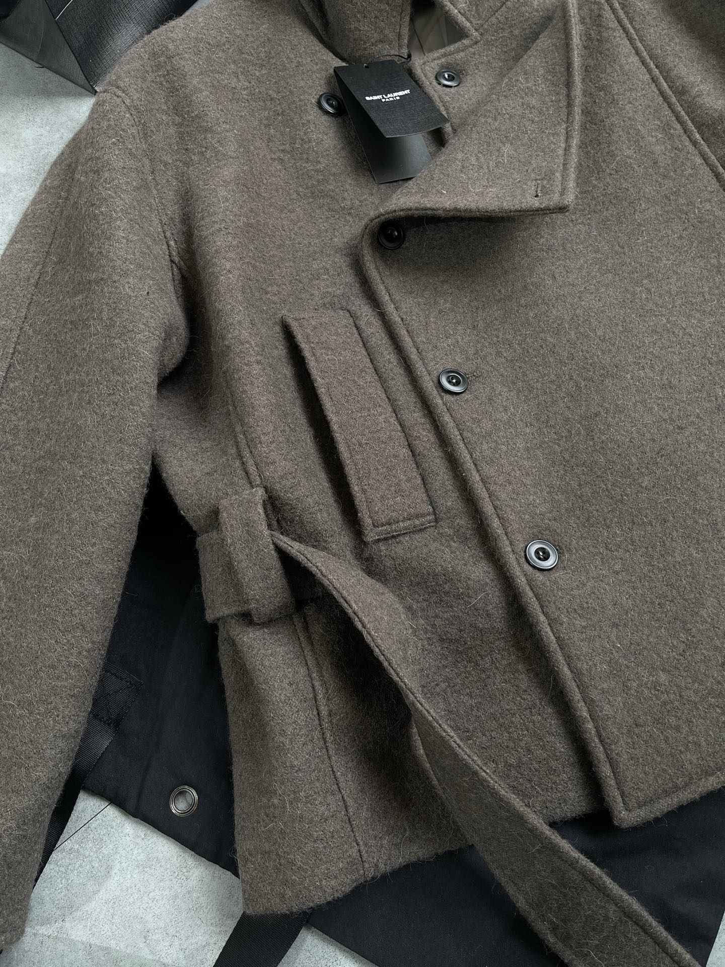 Sage Green Wool Overcoat