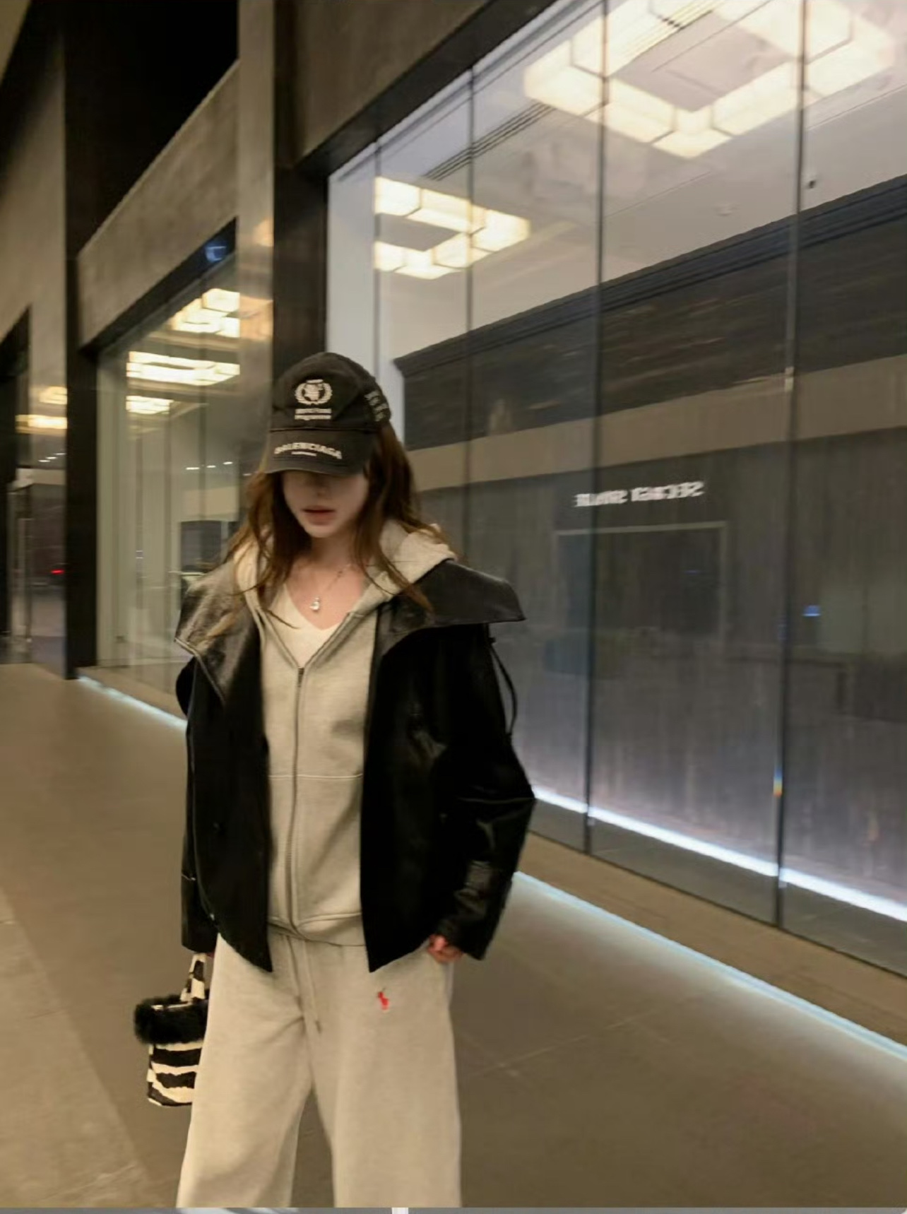 Acne  Fleece-Lined Leather Jacket