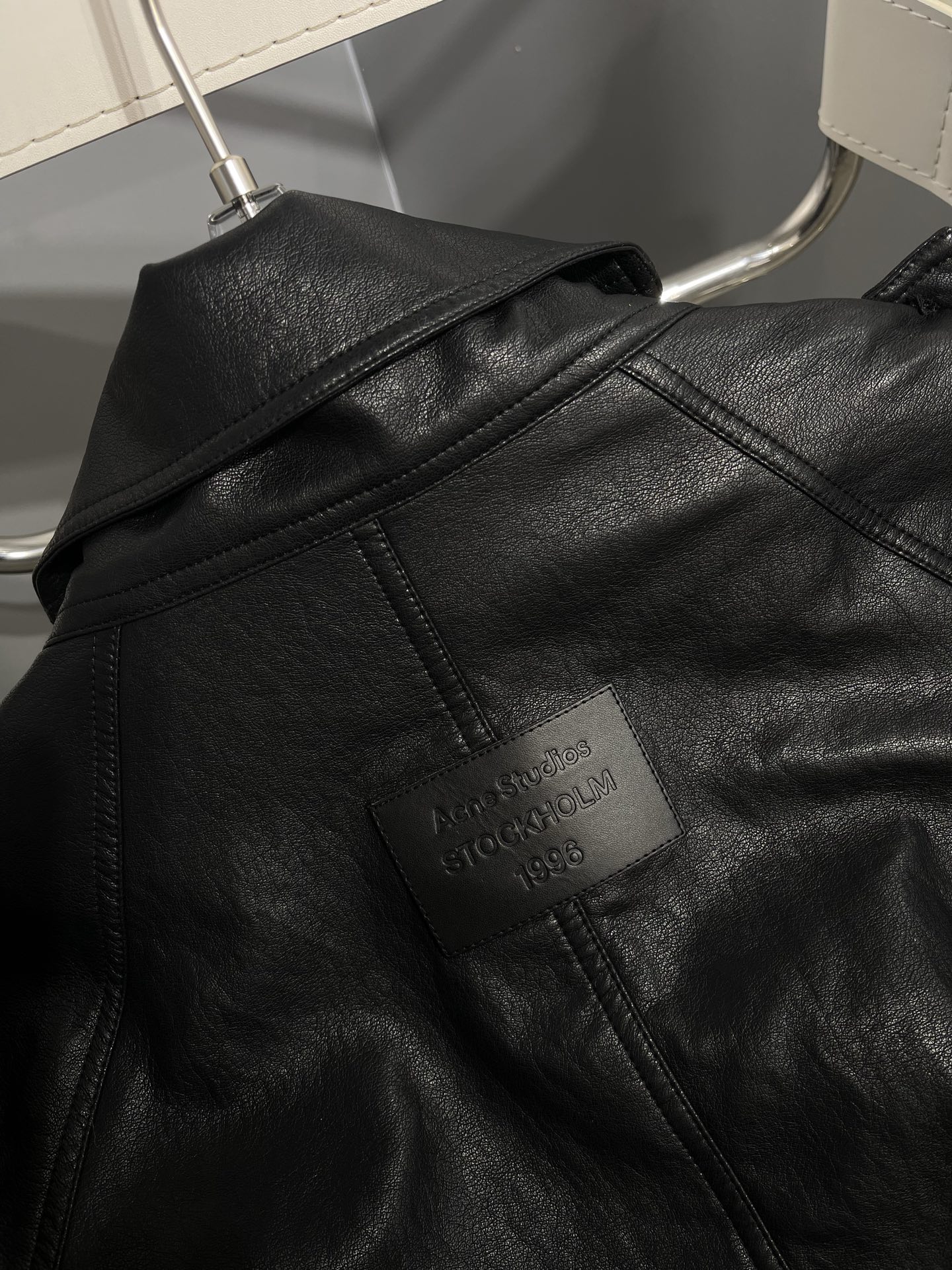 Acne  Fleece-Lined Leather Jacket
