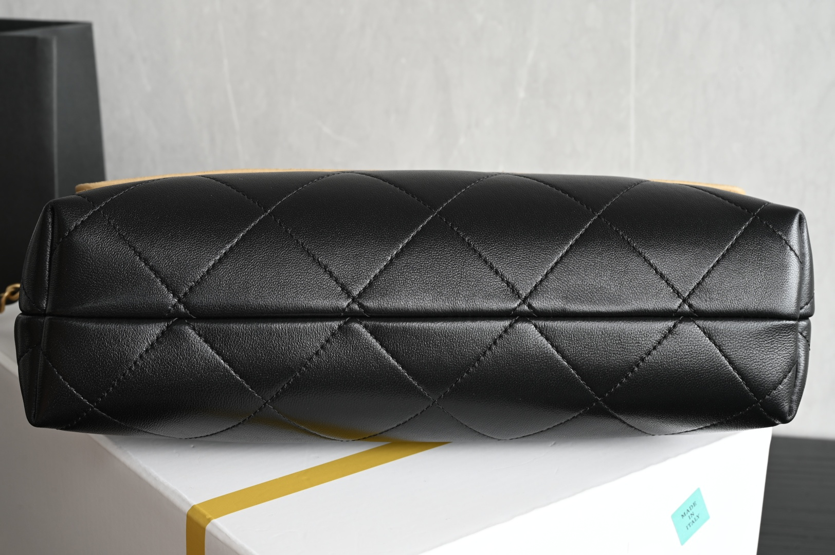 Channel 25A suede messenger bag