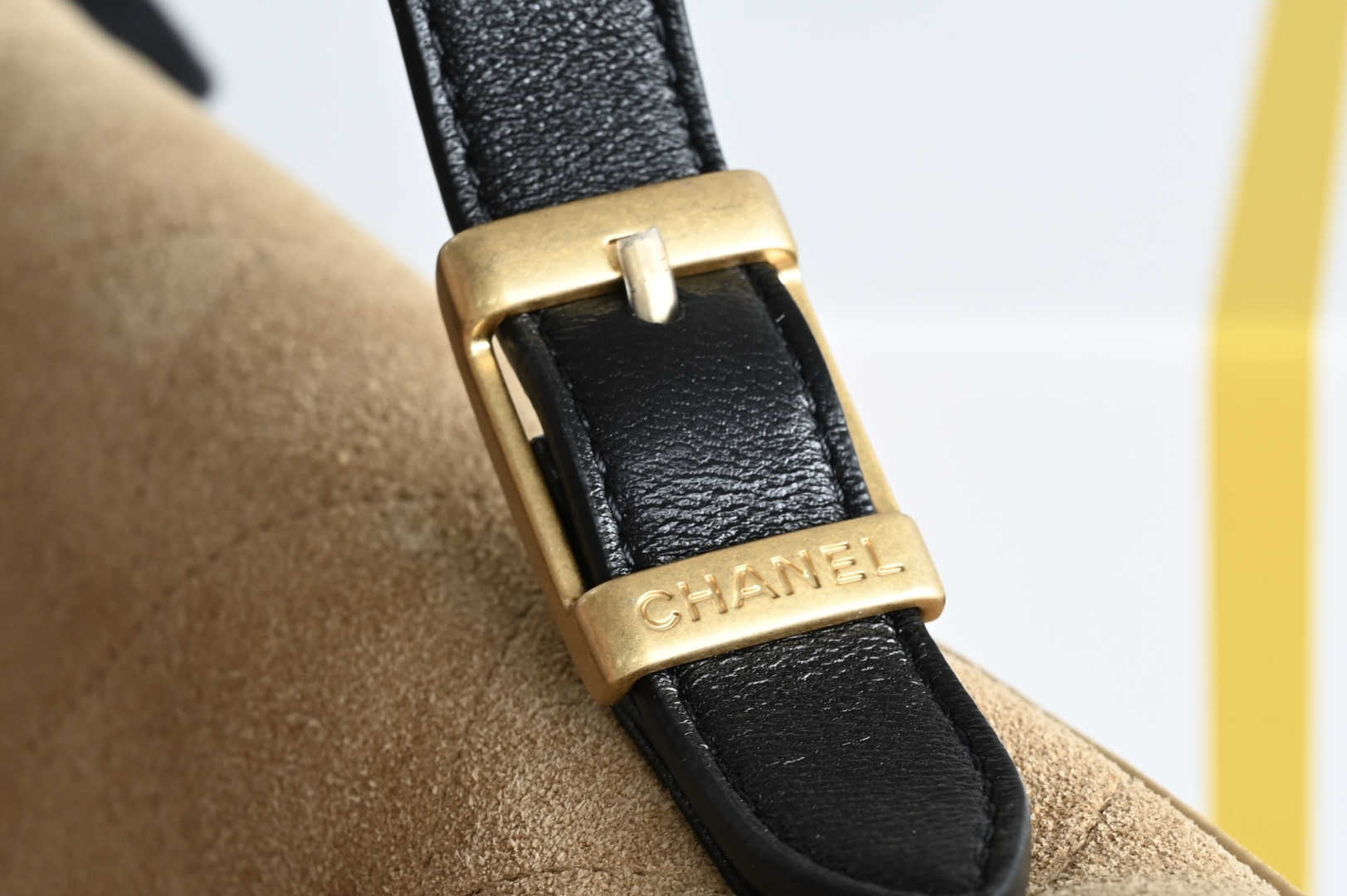 Channel 25A suede messenger bag