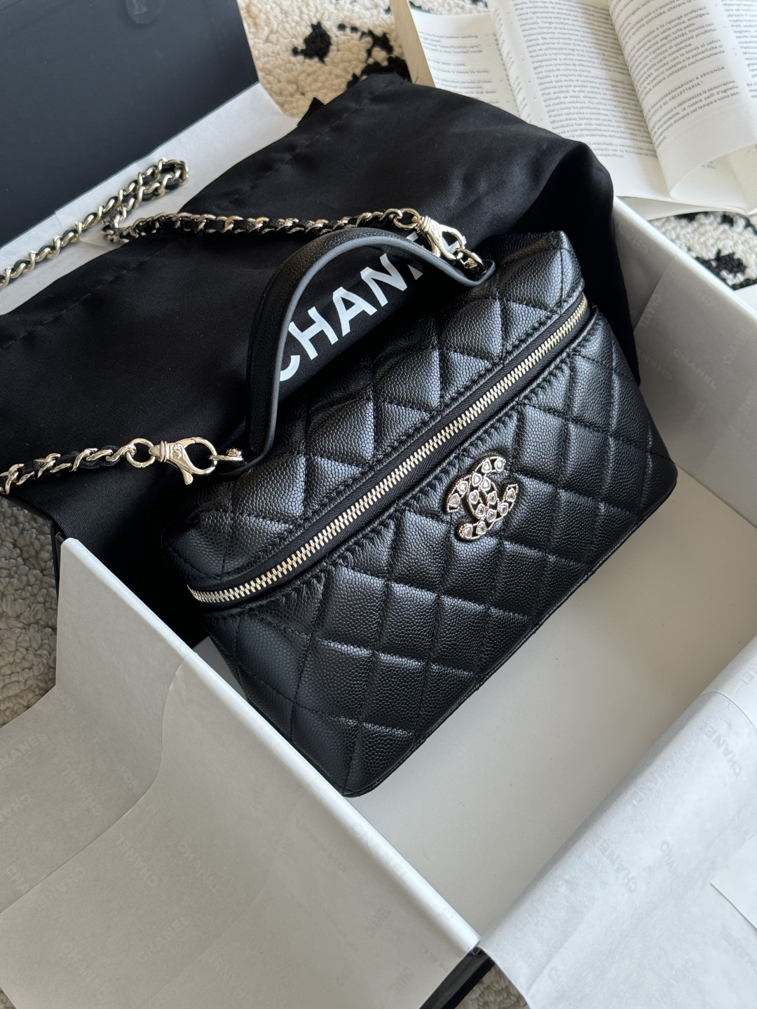 Chanel 25P Limited Edition Heart Rhinestone Bag