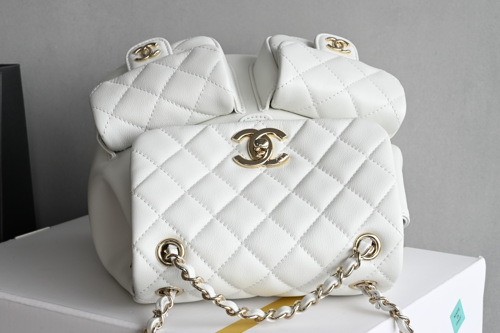 Channel 24A double pocket vegetable-tanned cowhide backpack