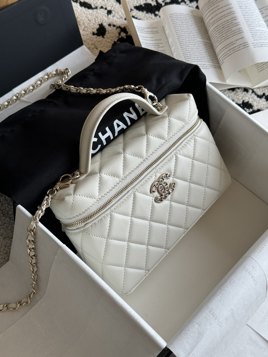 Chanel 25P Limited Edition Heart Rhinestone Bag