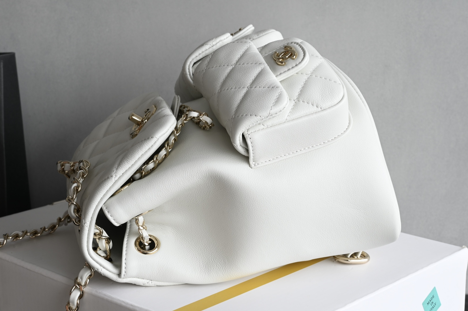 Channel 24A double pocket vegetable-tanned cowhide backpack