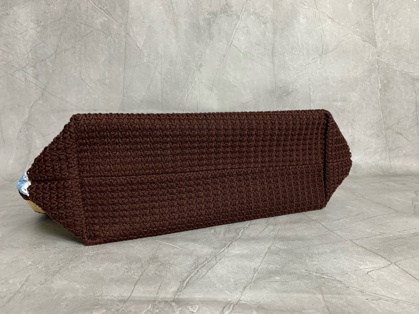 Miumiu raffia straw woven with cotton thread tote bag