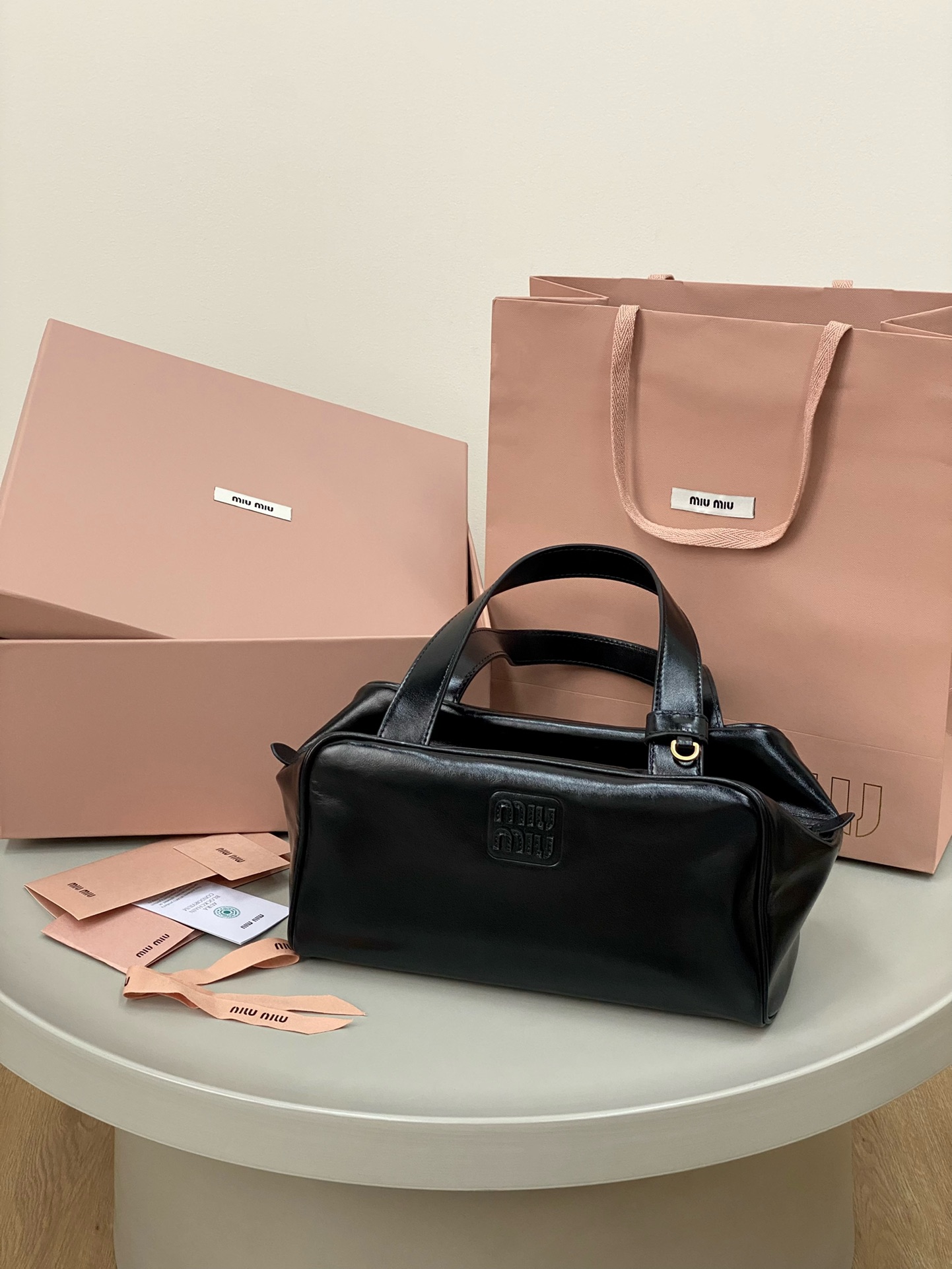 MiuMiu FW25 Bauletto leather handbag