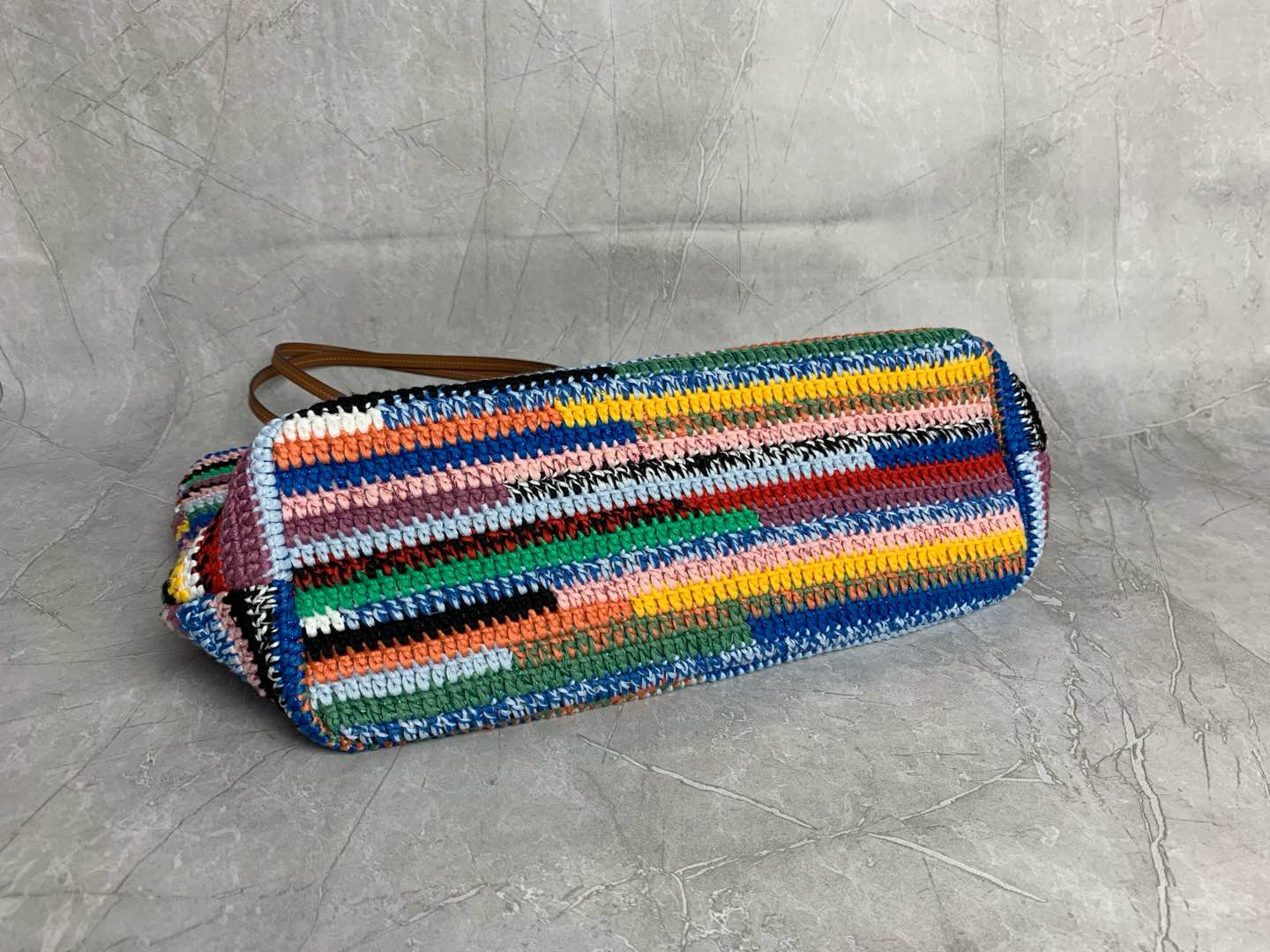 Miumiu raffia straw woven with cotton thread tote bag