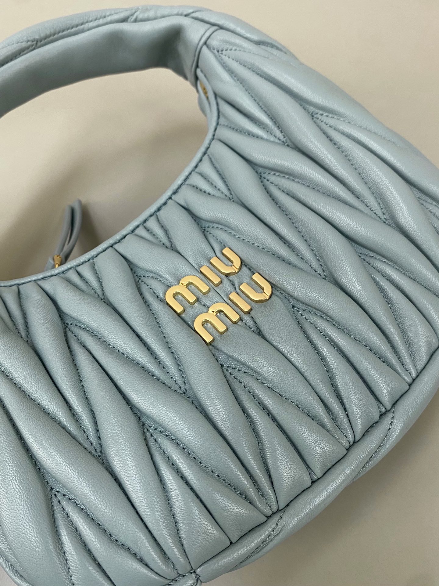 Miumiu Wander Hobo Wrinkled Underarm bag