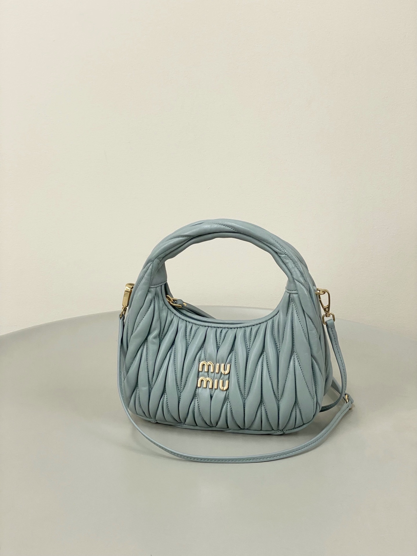 Miumiu Wander Hobo Wrinkled Underarm bag