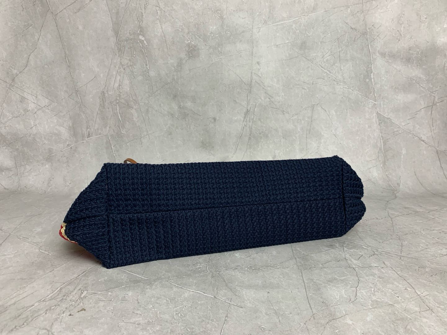 Miumiu raffia straw woven with cotton thread tote bag