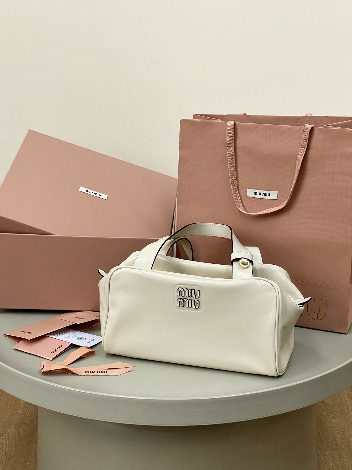 MiuMiu FW25 Bauletto leather handbag