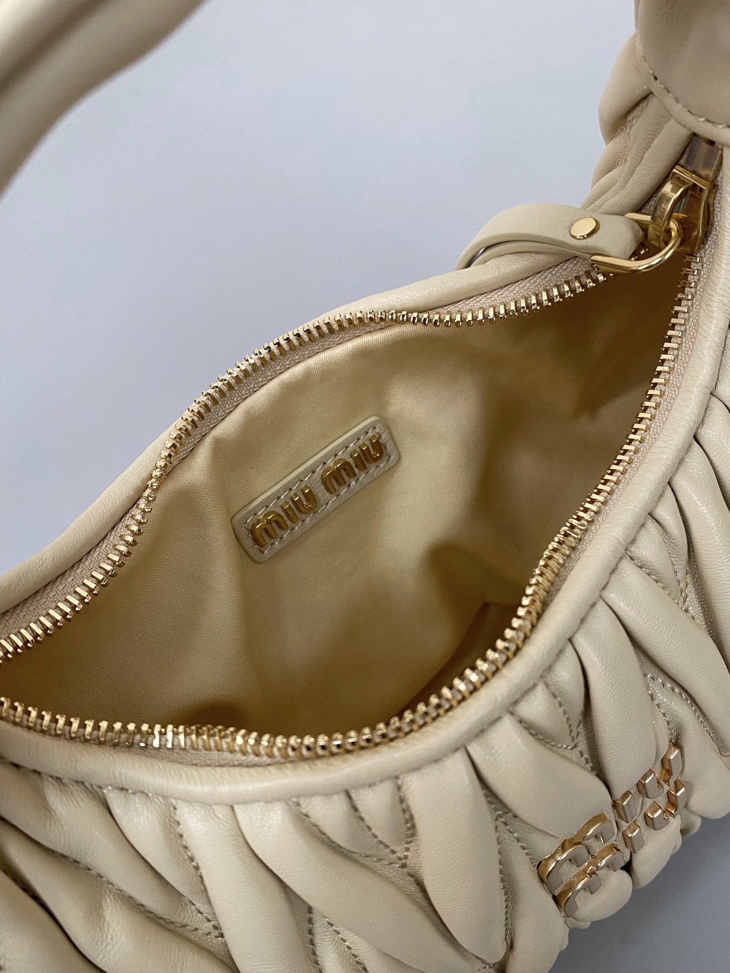 Miumiu Wander Hobo Wrinkled Underarm bag