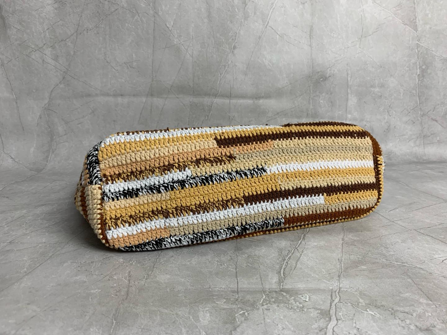 Miumiu raffia straw woven with cotton thread tote bag