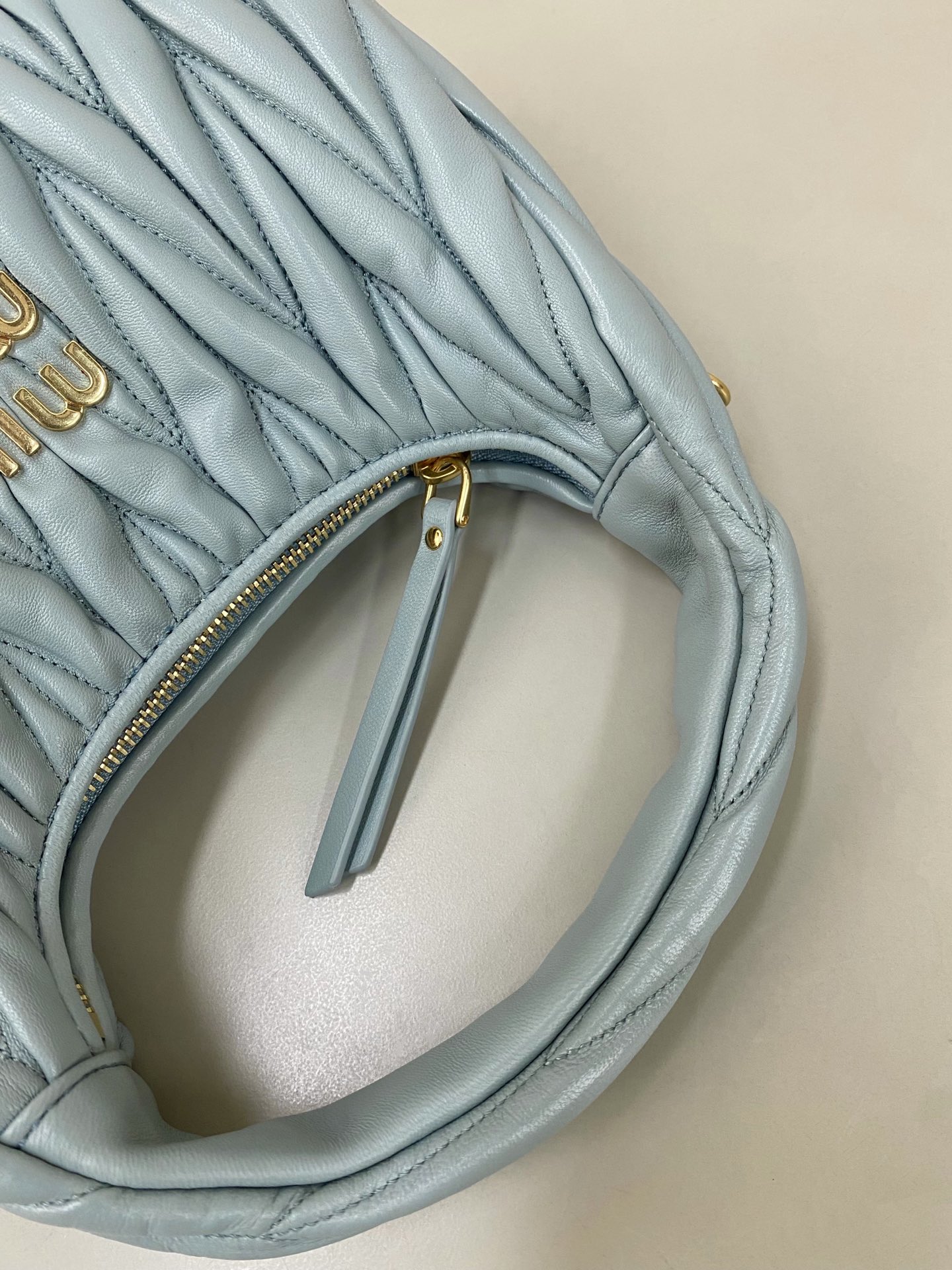 Miumiu Wander Hobo Wrinkled Underarm bag