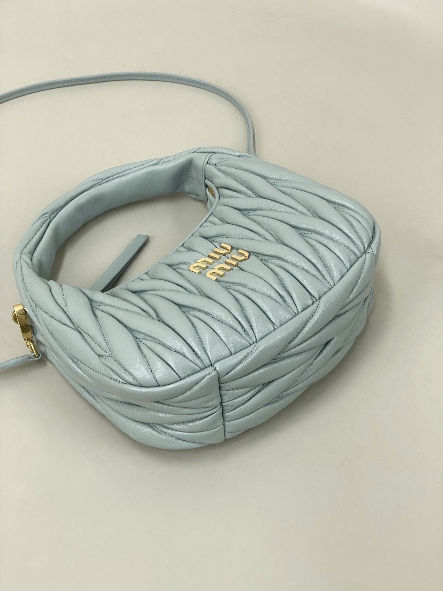 Miumiu Wander Hobo Wrinkled Underarm bag