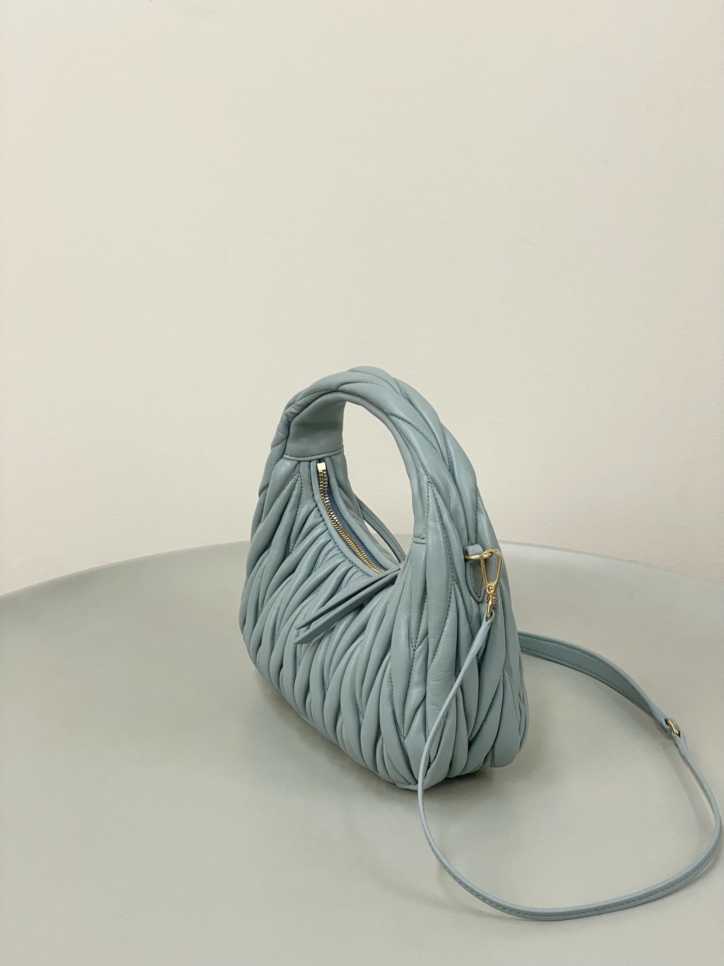 Miumiu Wander Hobo Wrinkled Underarm bag