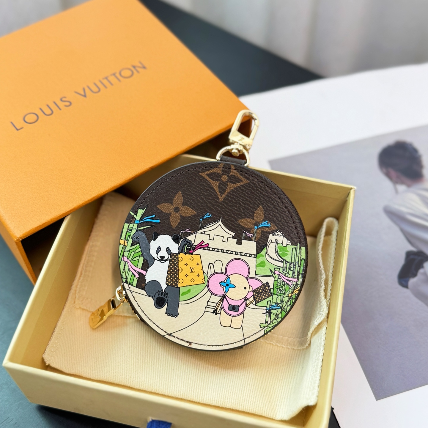 LV Round Coin Purse Charm