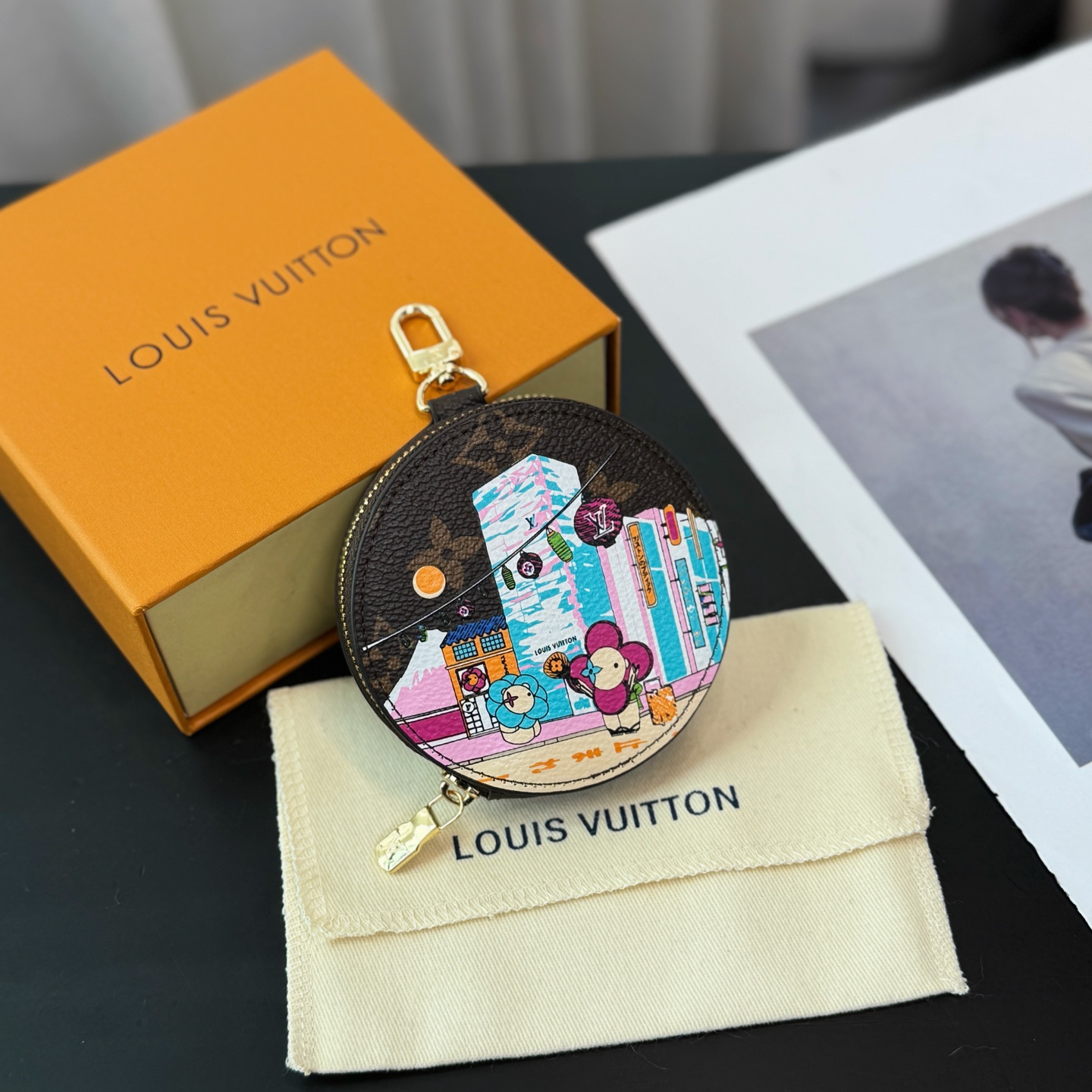 LV Round Coin Purse Charm