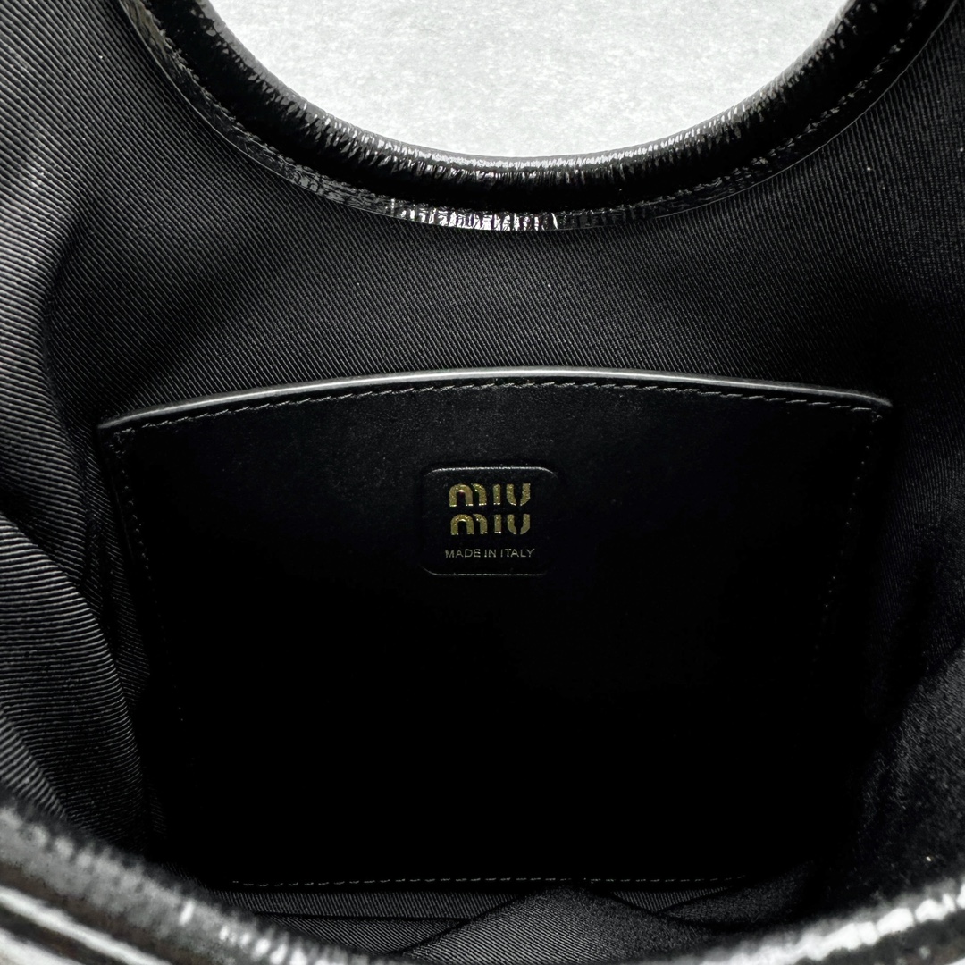 MIUMIU Patent leather embossed mini tote