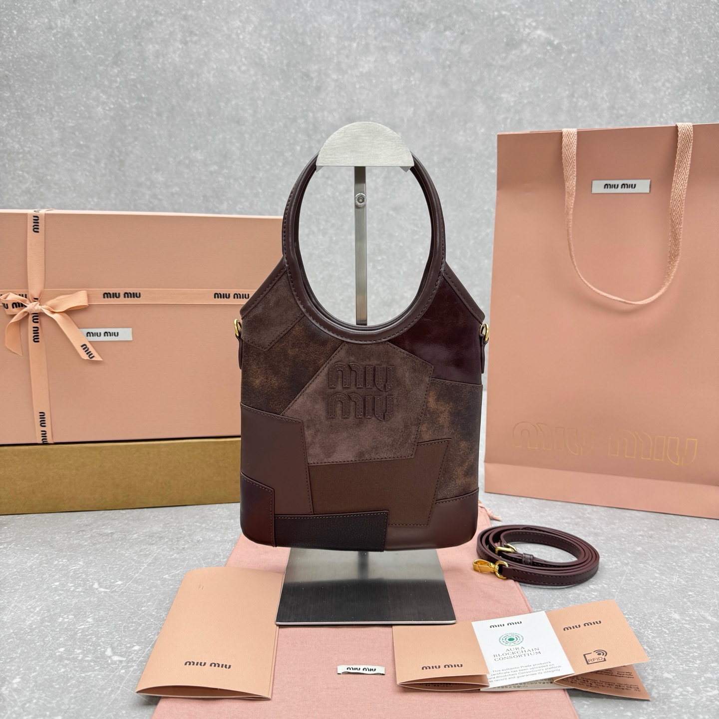 Miu Miu mini patchwork ivy tote