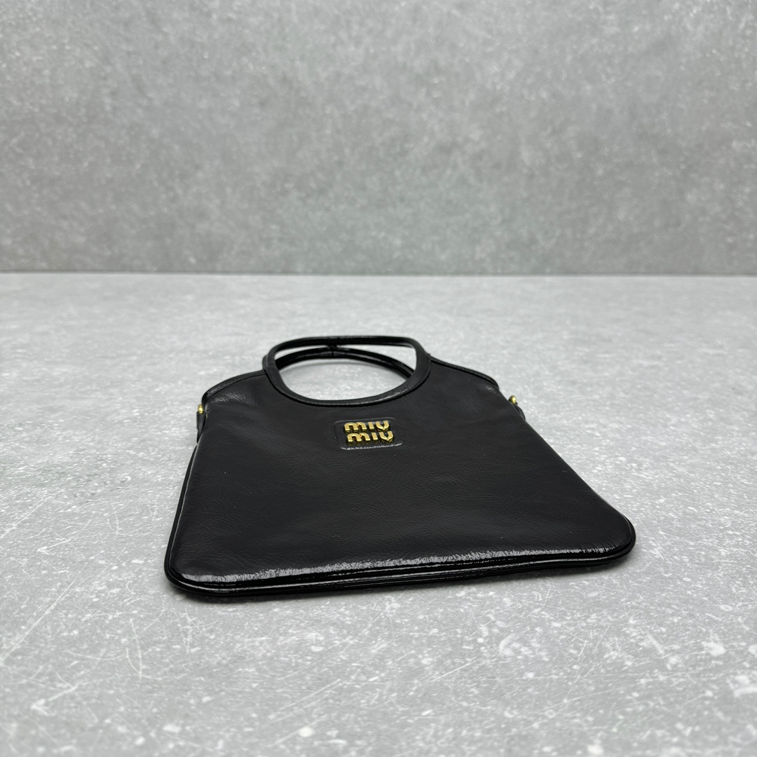 MIUMIU Patent leather embossed mini tote