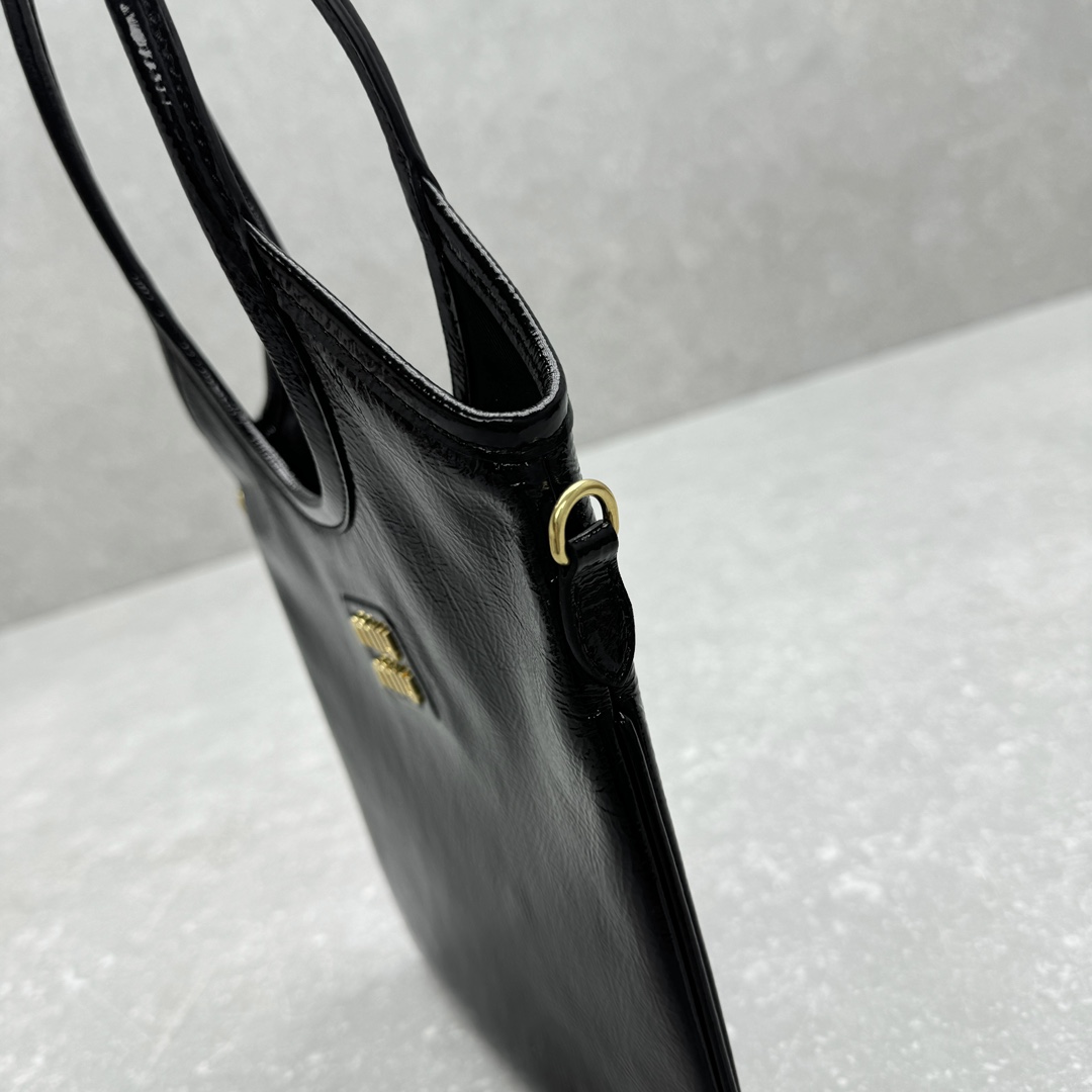 MIUMIU Patent leather embossed mini tote