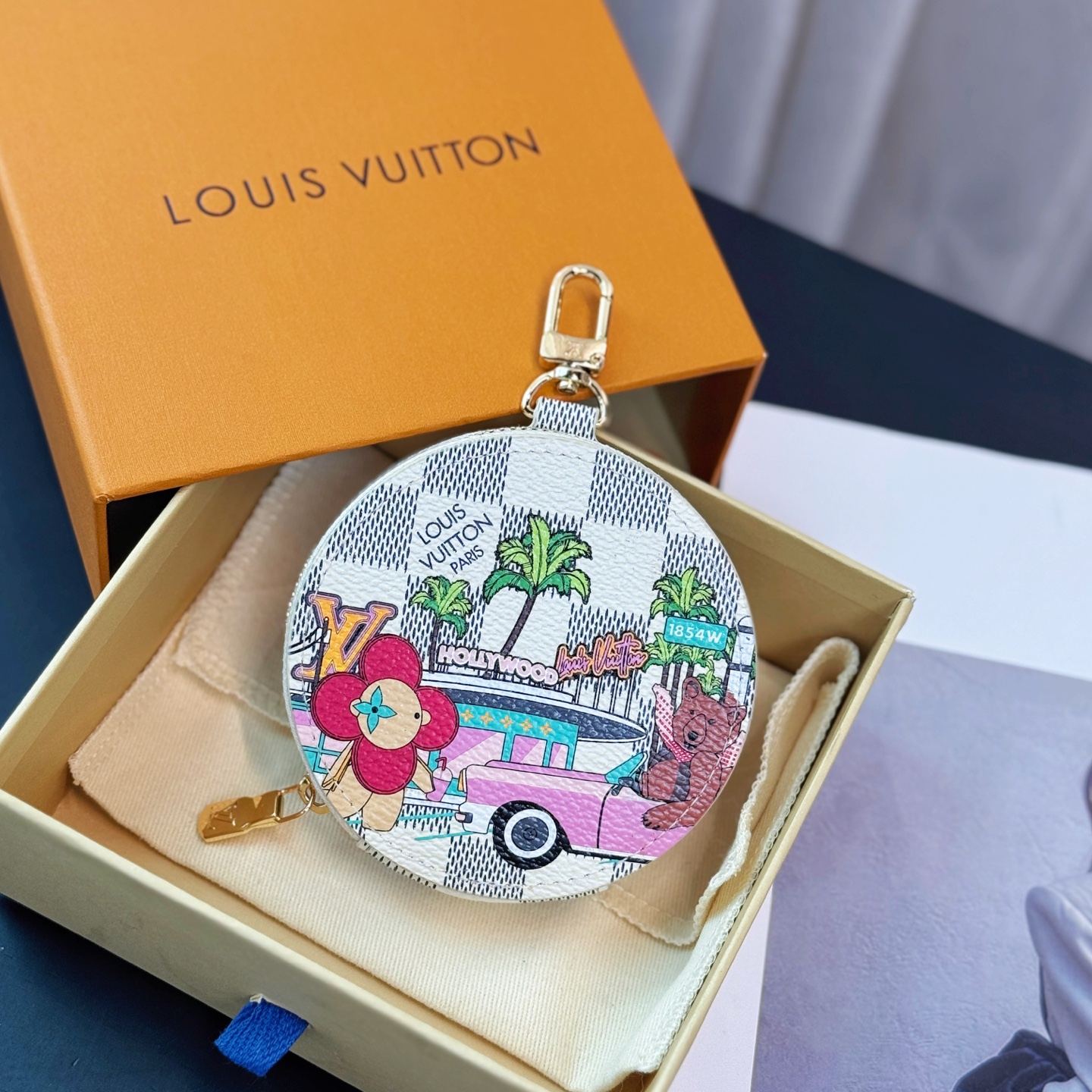 LV Round Coin Purse Charm