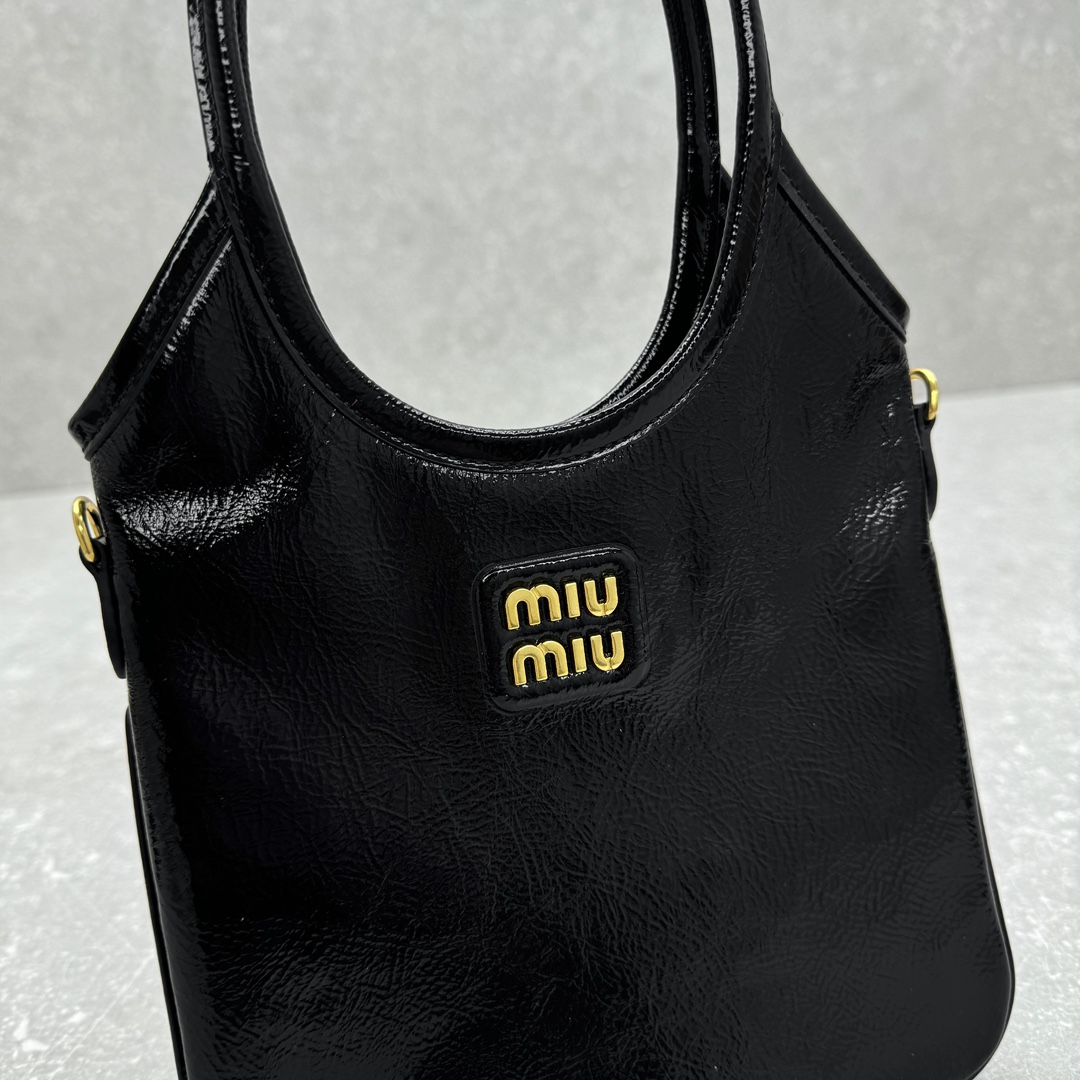 MIUMIU Patent leather embossed mini tote