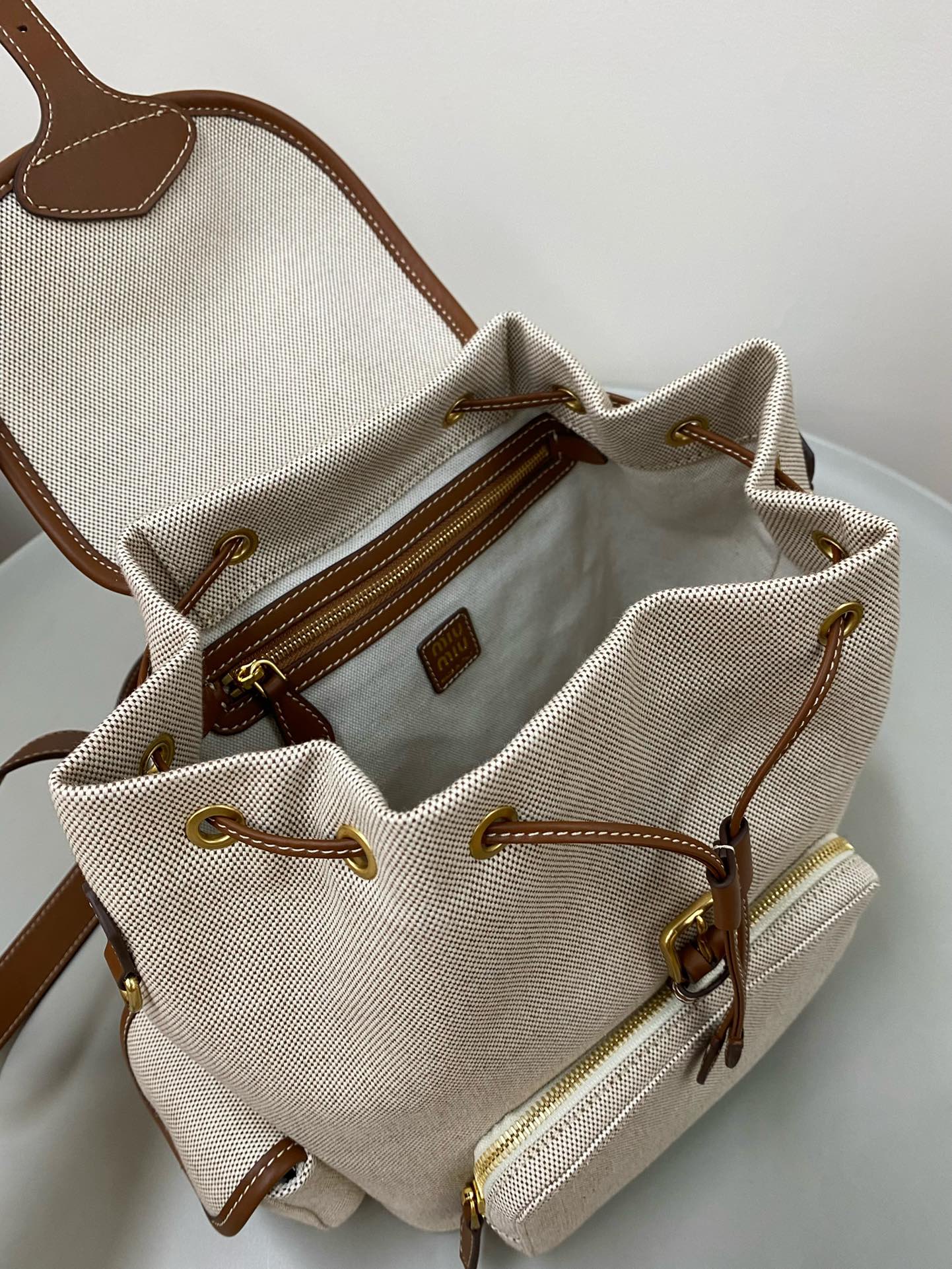 Miu Miu Canvas Backpack