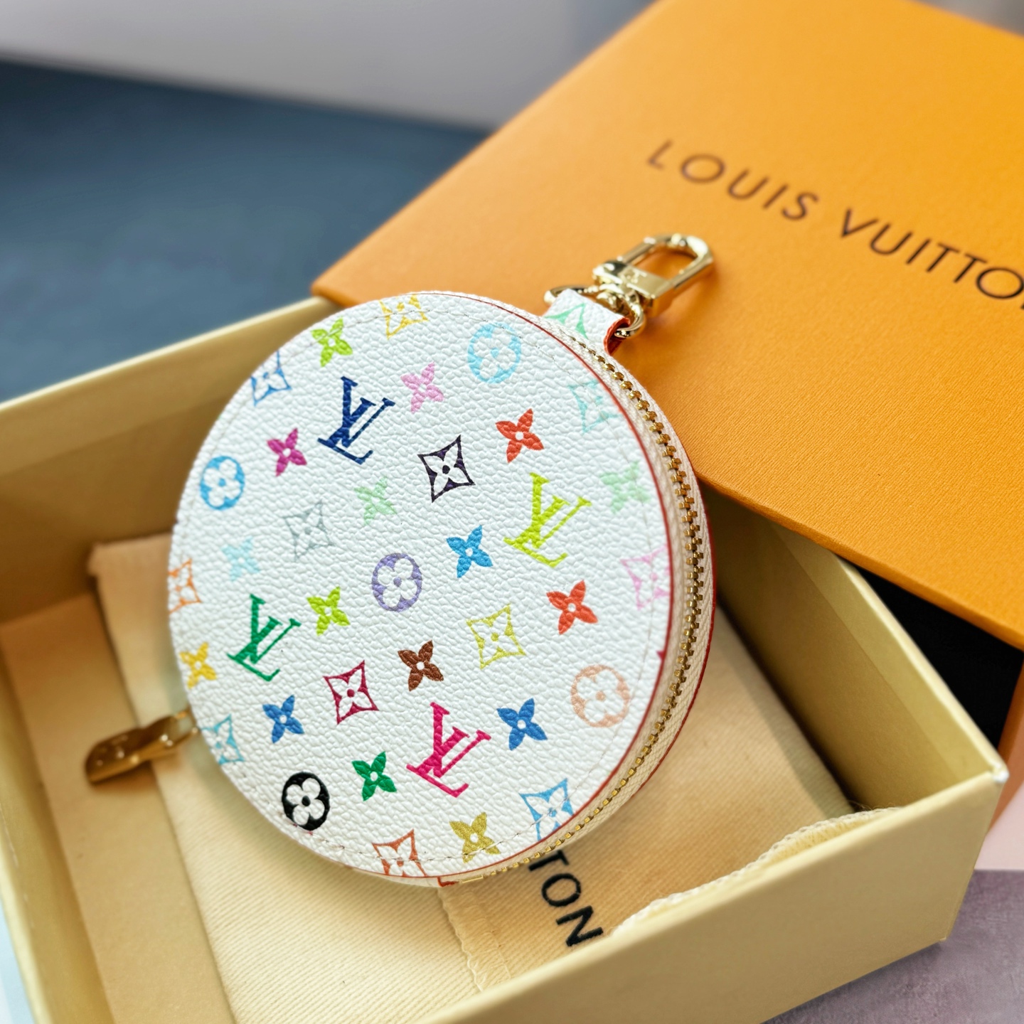 LV Round Coin Purse Charm
