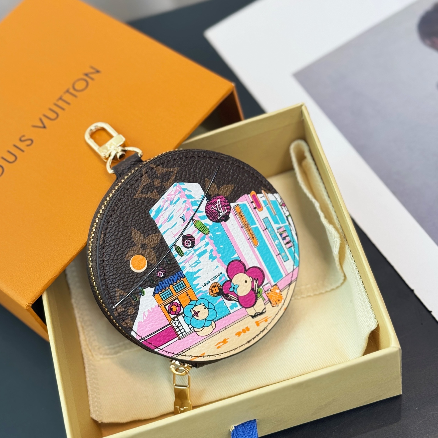 LV Round Coin Purse Charm