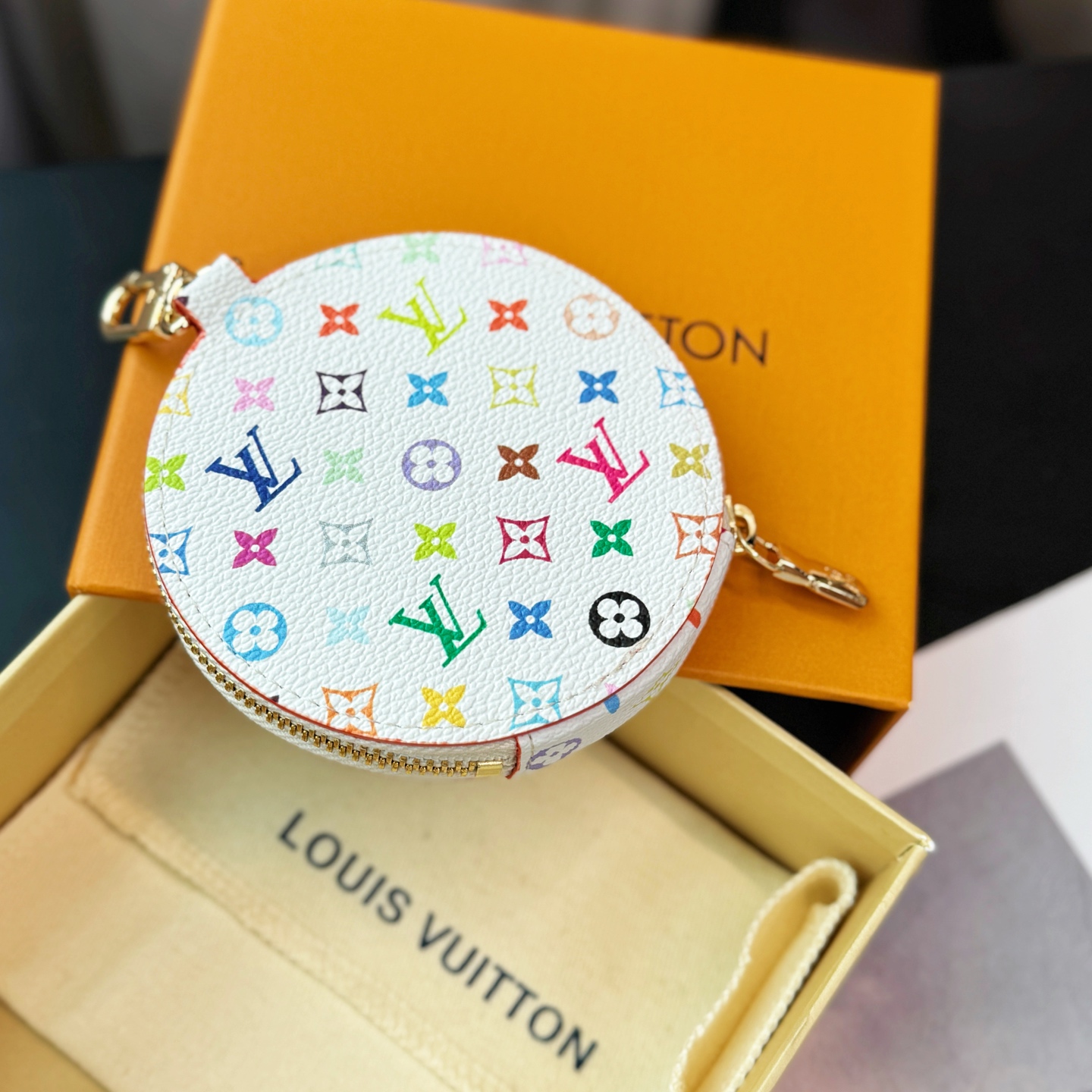 LV Round Coin Purse Charm