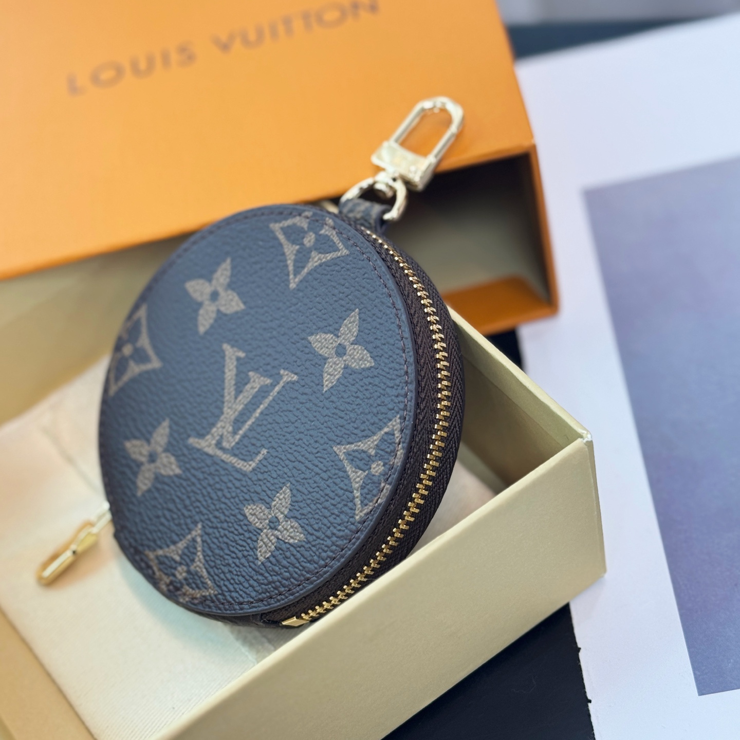 LV Round Coin Purse Charm
