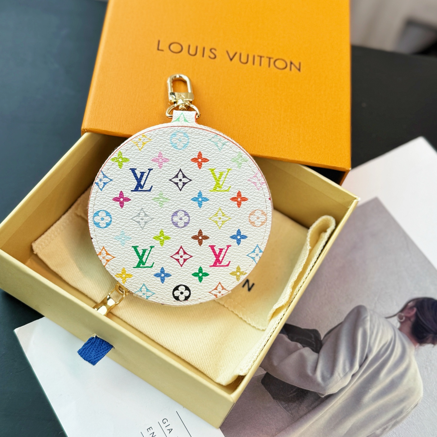 LV Round Coin Purse Charm