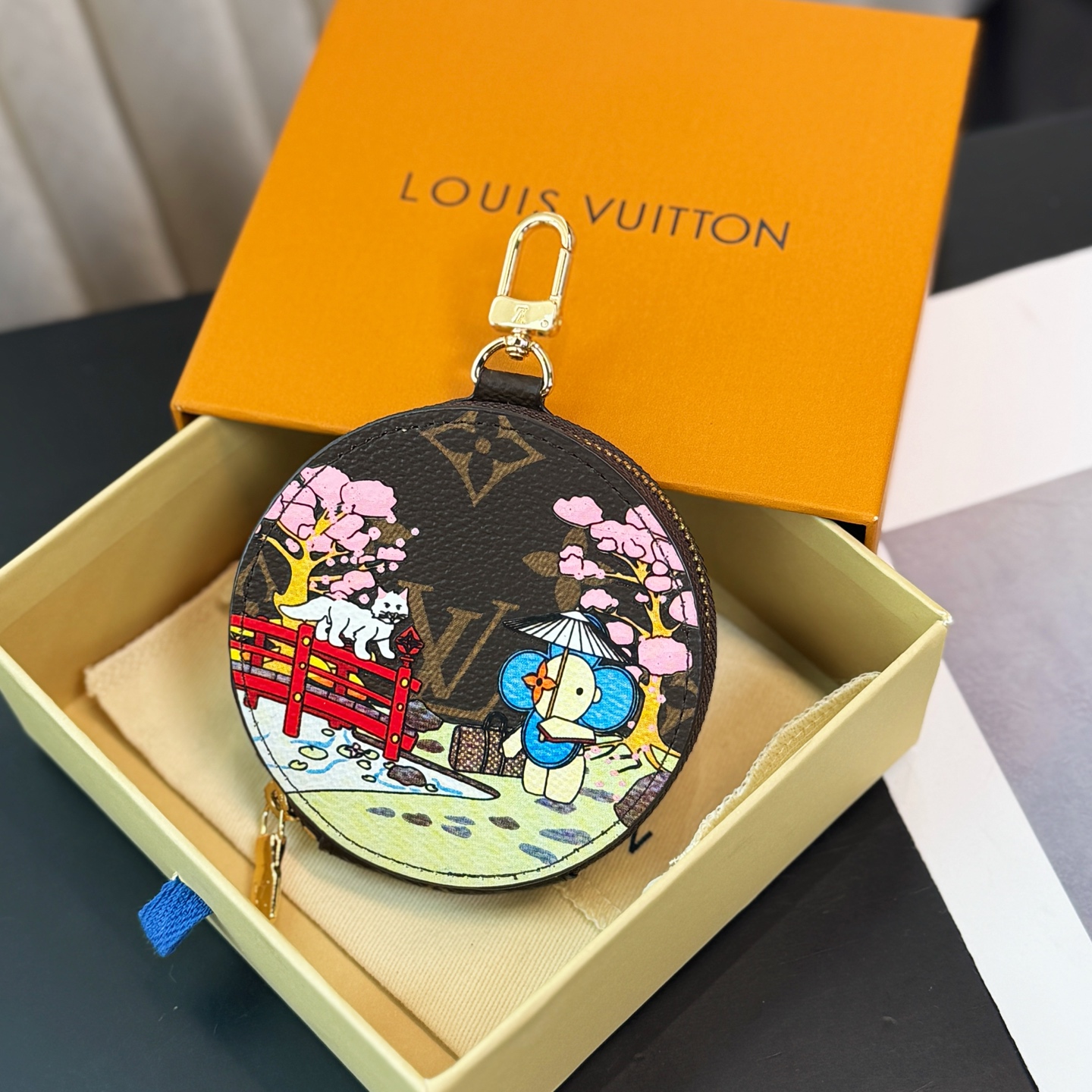 LV Round Coin Purse Charm