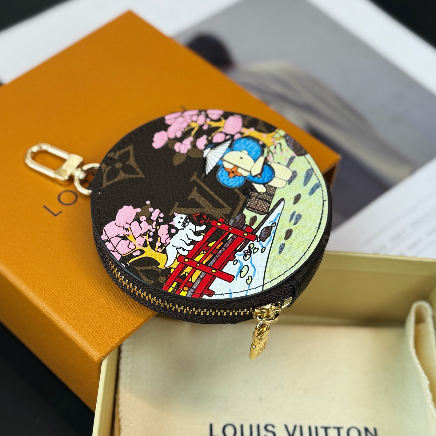 LV Round Coin Purse Charm