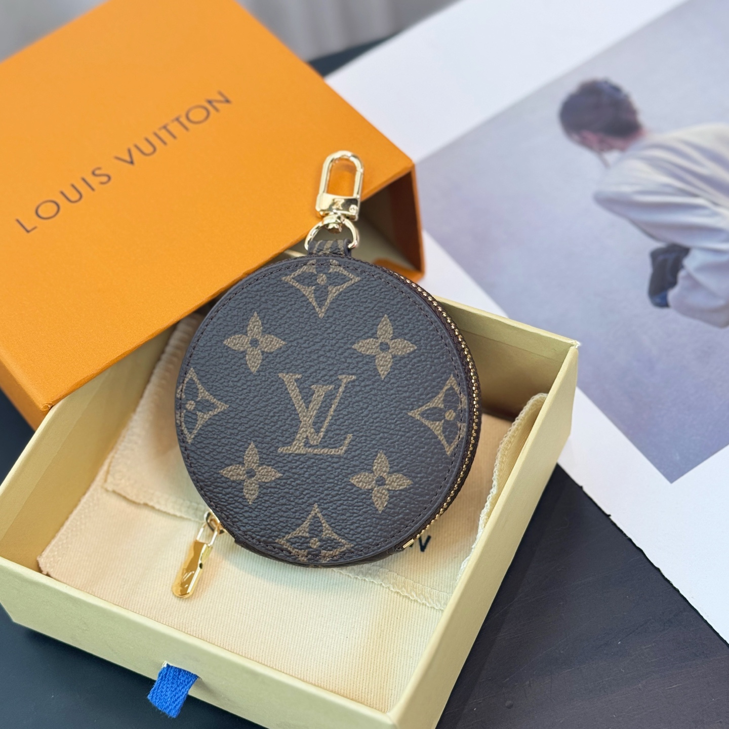 LV Round Coin Purse Charm