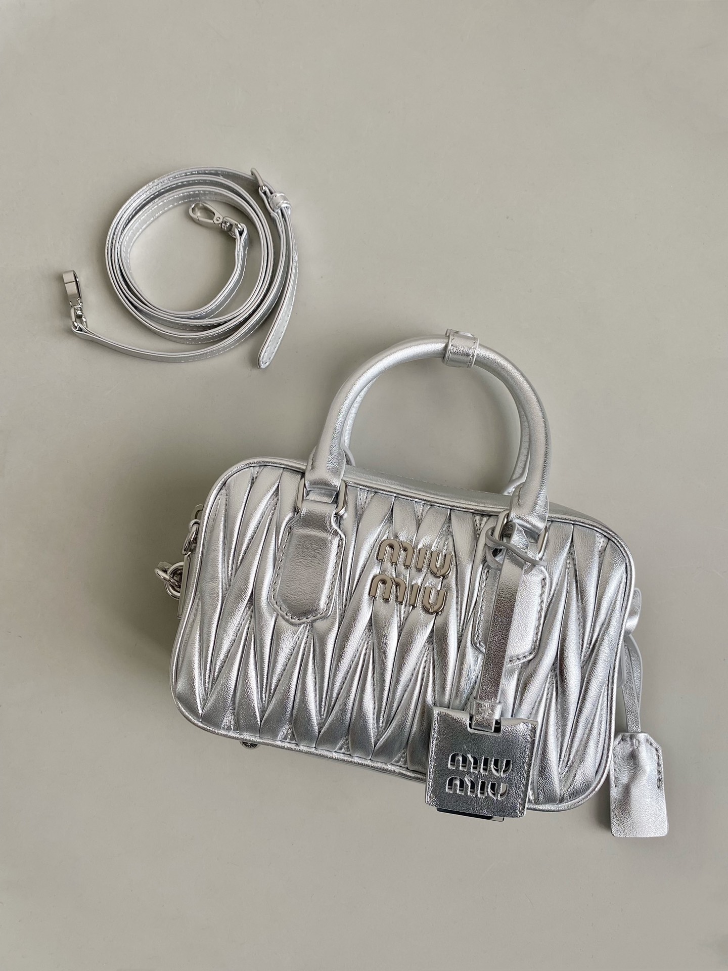 Miu Miu Pleated Bowling Mini square bag