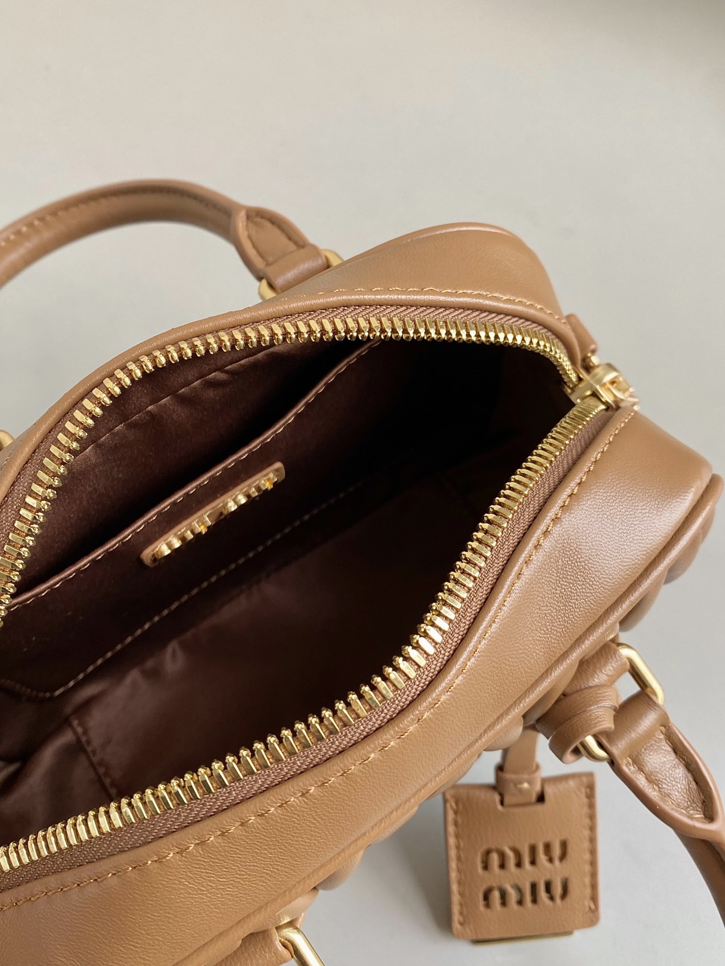 Miu Miu Pleated Bowling Mini square bag