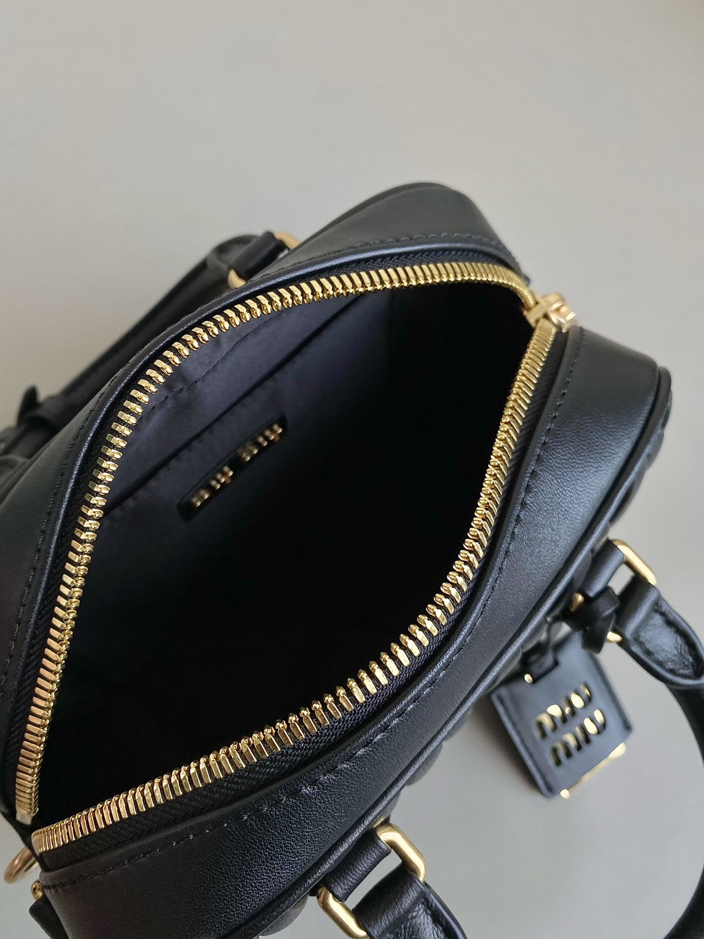 Miu Miu Pleated Bowling Mini square bag