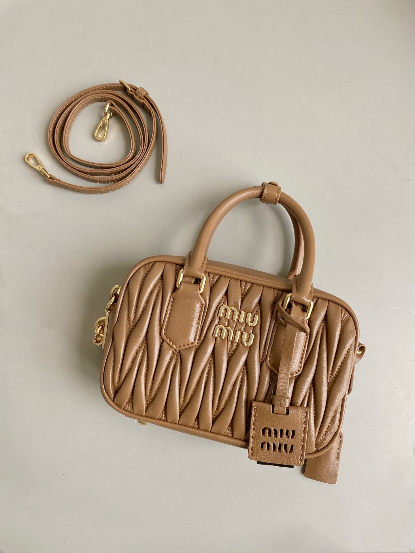 Miu Miu Pleated Bowling Mini square bag