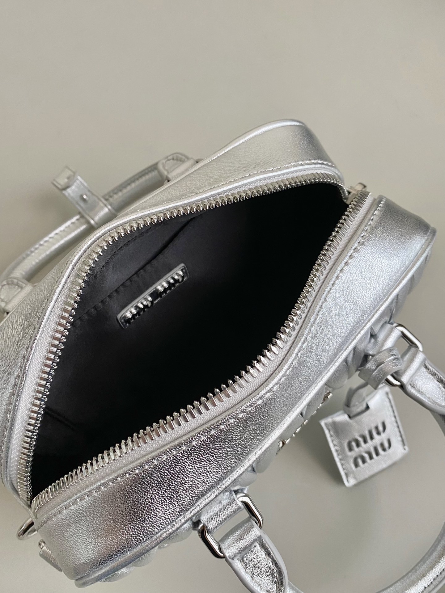 Miu Miu Pleated Bowling Mini square bag